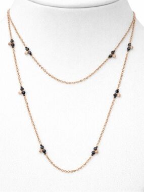 Hematite Glass Bead & Disc Necklace (NWT)